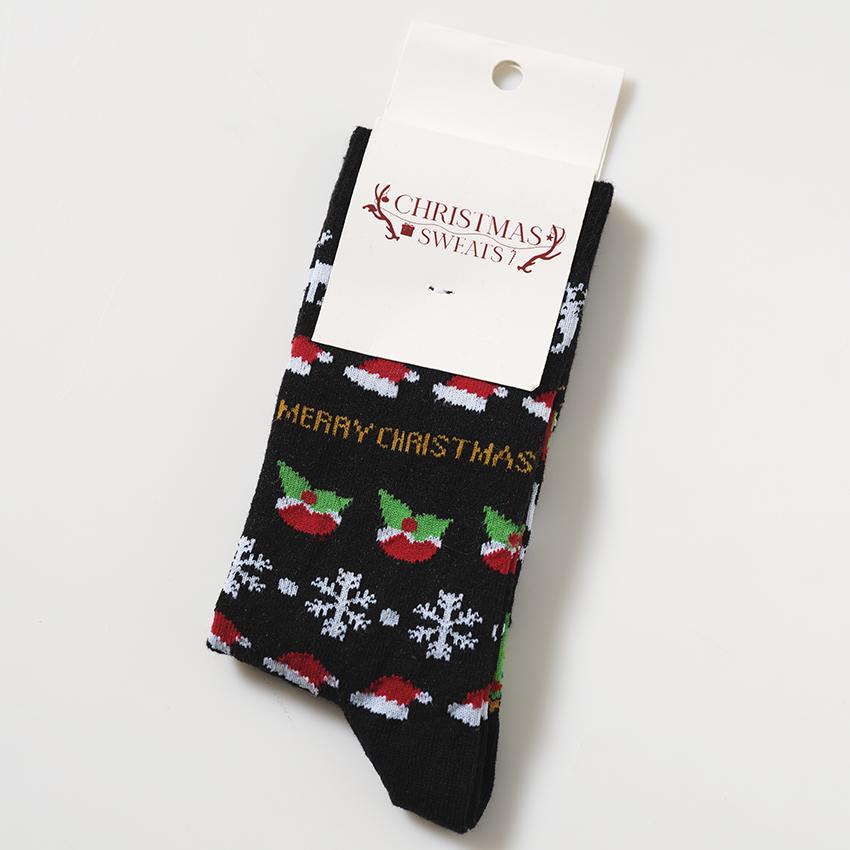 Un paio di calzini di Natale neri.